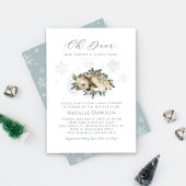 Oh Deer Woodland Blue Green Baby shower Kaart