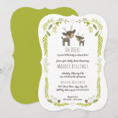 Oh Deer woodland dier neutraal gender baby shower Kaart (Voorkant / Achterkant)