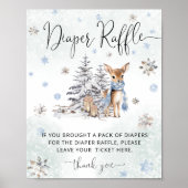 Oh Deer Woodland Dieren Winter Luier Raffle Poster (Voorkant)