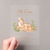 Oh Deer Woodland Forest Baby Shower Acryl Uitnodigingen (Insitu (Draagbaar))