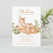 Oh Deer Woodland Forest Baby shower Kaart (Staand voorkant)