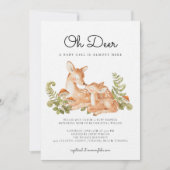 Oh Deer Woodland Forest Baby Shower  Kaart (Voorkant)