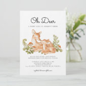 Oh Deer Woodland Forest Baby Shower  Kaart (Staand voorkant)