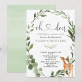 Oh Deer Woodland genderneutraal baby shower Kaart (Voorkant / Achterkant)