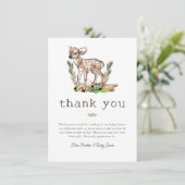Oh Deer Woodland Herten Baby shower Bedankkaart (Staand voorkant)