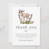 Oh Deer Woodland Herten Baby shower Bedankkaart (Voorkant)
