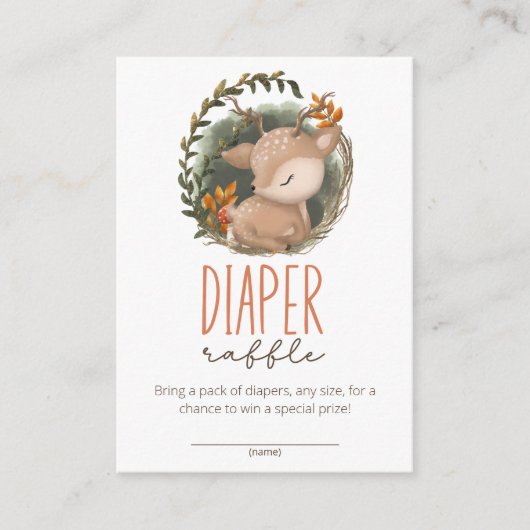 Oh Deer Woodland luier loterij ticket Informatiekaartje (Voorkant)