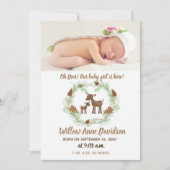 Oh Deer Woodland Natuur Foto geboorteaankondiging Aankondiging (Voorkant)
