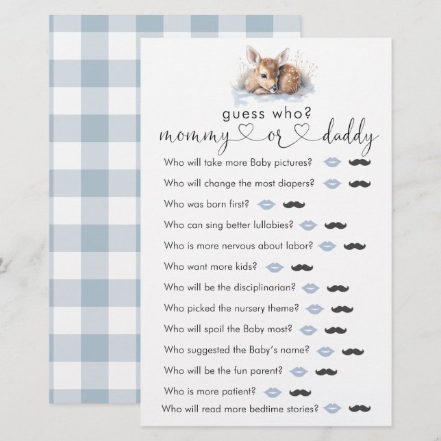 Oh Deer Woodland Winter Baby Show "Raad eens wie"  (Voorkant / Achterkant)