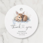 Oh Deer Woodland Winter Baby shower Bedankjes Labels (Voorkant)
