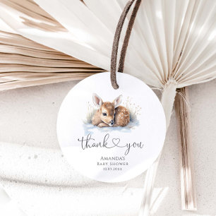 Oh Deer Woodland Winter Baby shower Bedankjes Labels