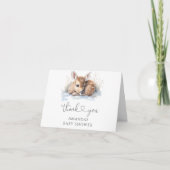 Oh Deer Woodland Winter Baby shower Bedankkaart (Voorkant)