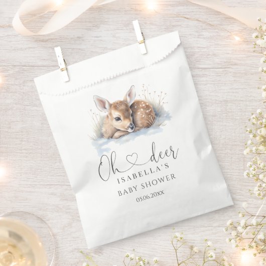 Oh Deer Woodland Winter Baby shower Bedankzakje (Geknipt)