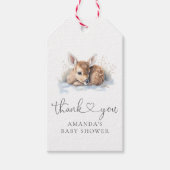Oh Deer Woodland Winter Baby shower Cadeaulabel (Voorkant)