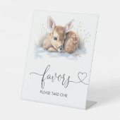 Oh Deer Woodland Winter Baby shower gunsten Reclamebord Met Voetstuk (Voorkant)