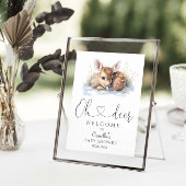 Oh Deer Woodland Winter Baby shower Poster