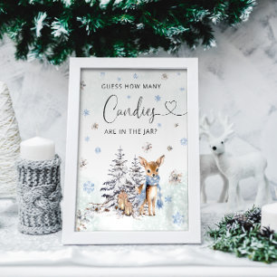 Oh Deer Woodland Winter raden hoeveel Snoepjes Poster