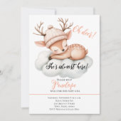 Oh Deer, ze is bijna hier Baby shower Invitation Kaart (Voorkant)