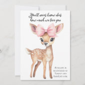 Oh Deer, ze is bijna hier Baby shower Invitation Kaart (Achterkant)