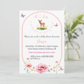 Oh Deer ze is bijna hier baby shower Kaart (Staand voorkant)