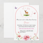 Oh Deer ze is bijna hier baby shower Kaart (Voorkant / Achterkant)