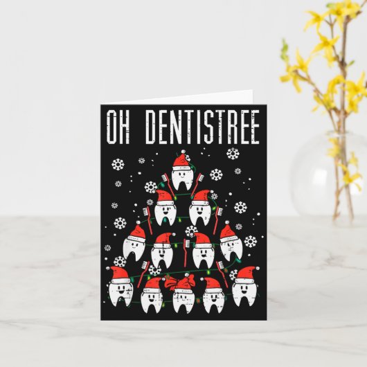 Oh Dentistree Christmas Tree Teeth Dentistry Denta Kaart (Gele Bloem)