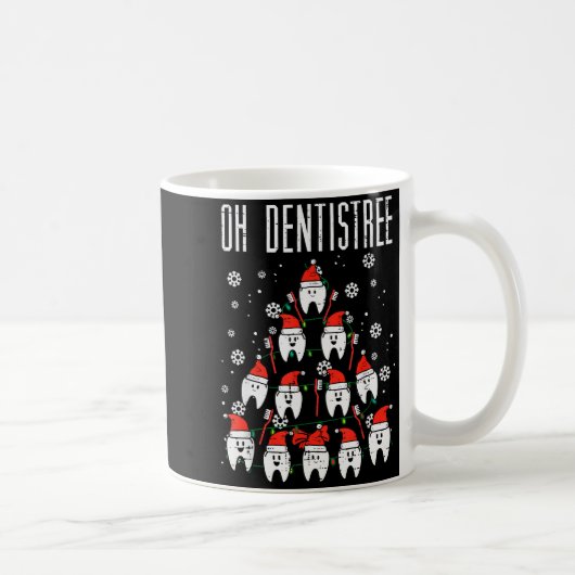 Oh Dentistree Christmas Tree Teeth Dentistry Denta Koffiemok (Rechts)