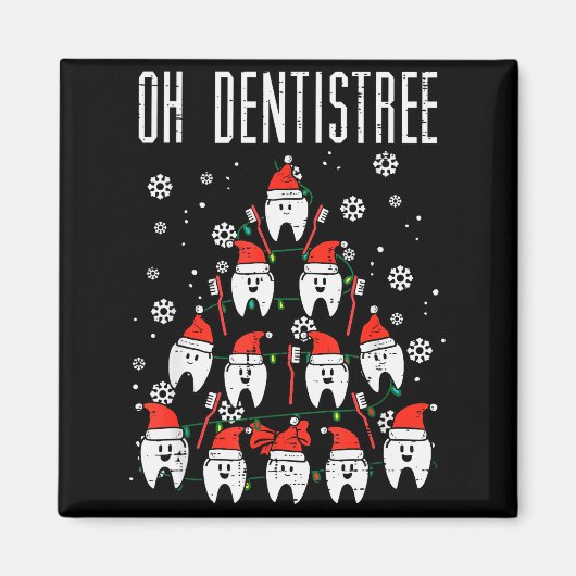 Oh Dentistree Christmas Tree Teeth Dentistry Denta Magneet (Voorkant)