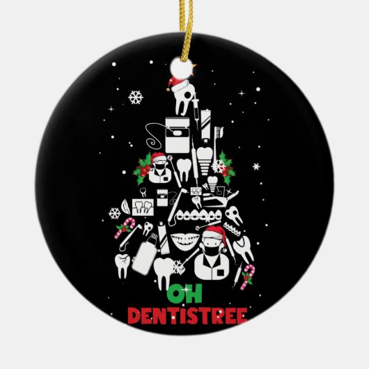 Oh Dentistree Dentist Dental Teeth kerstboom Keramisch Ornament (Voorkant)