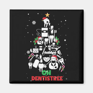 Oh Dentistree Dentist Dental Teeth kerstboom Magneet