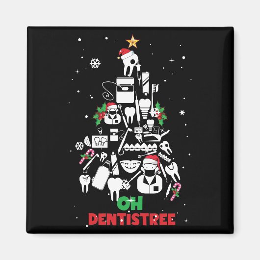 Oh Dentistree Dentist Dental Teeth kerstboom Magneet (Voorkant)