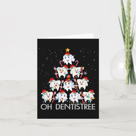Oh Dentistree Fun Kerstmis Tandarts is tandheelkun Kaart (Voorkant)