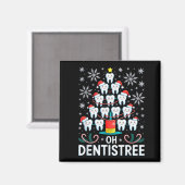 Oh Dentistree - Funny Christmas Tree Dental Hygien Magneet (Voorkant / Achterkant)