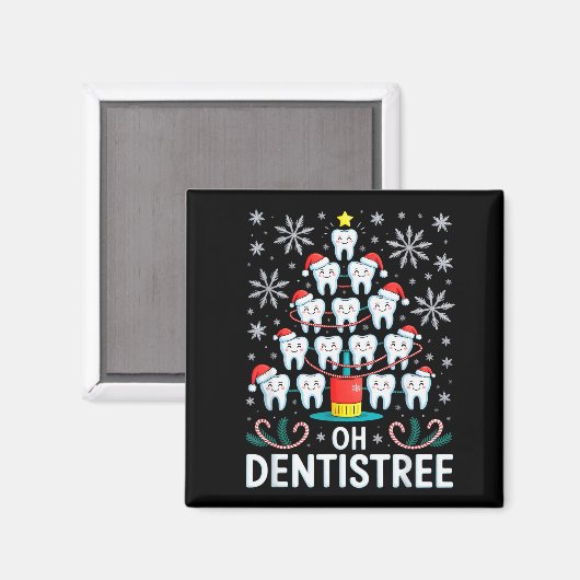 Oh Dentistree - Funny Christmas Tree Dental Hygien Magneet (Voorkant / Achterkant)