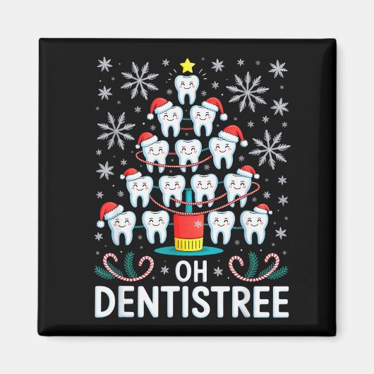 Oh Dentistree - Funny Christmas Tree Dental Hygien Magneet (Voorkant)