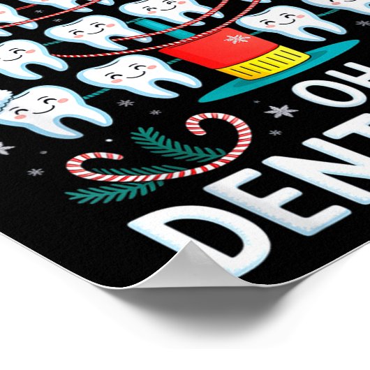 Oh Dentistree - Funny Christmas Tree Dental Hygien Poster (Hoek)