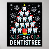 Oh Dentistree - Funny Christmas Tree Dental Hygien Poster (Voorkant)