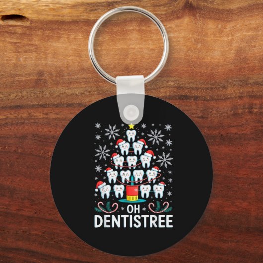 Oh Dentistree - Funny Christmas Tree Dental Hygien Sleutelhanger (Voorkant)