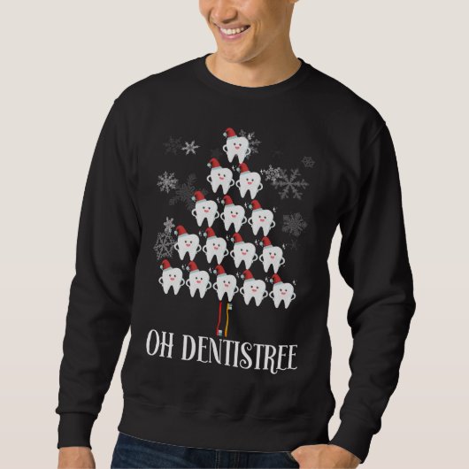 Oh Dentistree - Funny kerstboom Dental Hygien Trui (Voorkant)