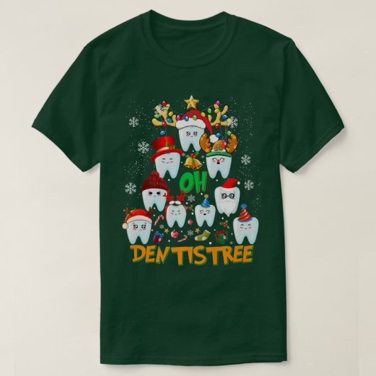 Oh Dentistree Funny kerstboom Dental Hygiene T-shirt (Design voorkant)
