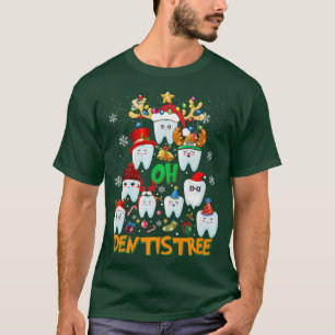 Oh Dentistree Funny kerstboom Dental Hygiene T-shirt
