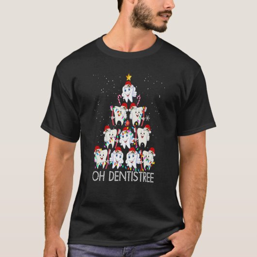 Oh Dentistree Funny Xmas Kerstkerstgebitsgebitsgeb T-shirt (Voorkant)