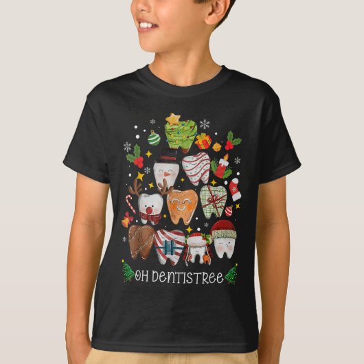Oh Dentistree Merry Christmas Dental Funny Teeth T T-shirt (Voorkant)