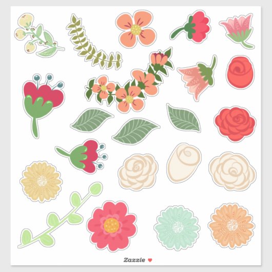 Oh, die  bloemen sticker (Vel)