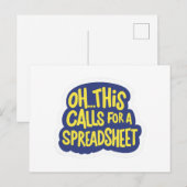 Oh Dit Roept Om Een Spreadsheet  Briefkaart (Voorkant / Achterkant)