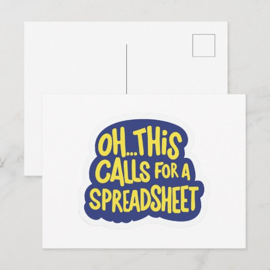 Oh Dit Roept Om Een Spreadsheet Briefkaart (Voorkant / Achterkant)