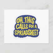 Oh Dit Roept Om Een Spreadsheet Briefkaart (Voorkant)
