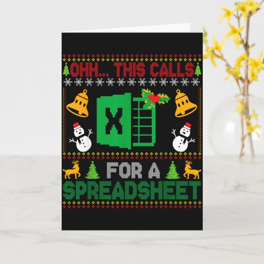 Oh Dit Roept Om Een Spreadsheet Funny Ugly Kerstma Kaart (Gele Bloem)