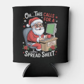 Oh Dit Roept Om Een Spreadsheet Kerstman Kerstmis Blikjeskoeler (Voorkant)