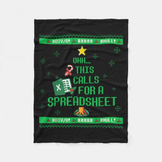 Oh Dit Roept Om Een Spreadsheet Kersttrui Fleece Deken (Voorkant)